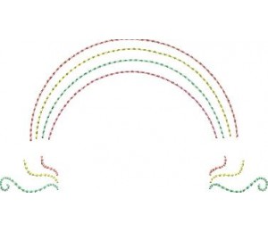 Stickdatei - Regenbogen mit Swirls
